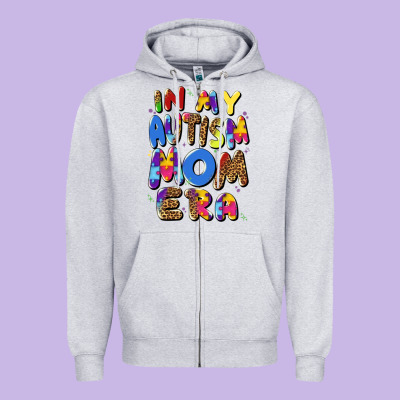 In My Autism Mom Era Zipper Hoodie Designed By Artiststas