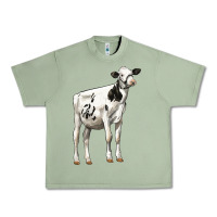 Oil Green Holstein Heifer Urban Heavy Tee - LillyAllenDesigns