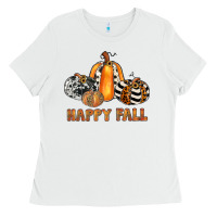 White happy fall Ladies Tee - JahusDesignShop
