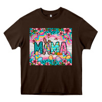 Chocolate Brown Easter Mama Leopard tumbler Easter Day Heavy Core Tee - Neo Western