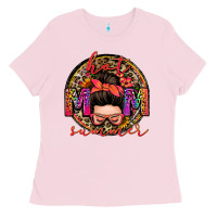Bubblegum Pink hot mom summer messy bun Ladies Tee - Zillion Design Studio
