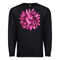 Black Breast Cancer Sunflower Premium Sweatshirt - texasbilliewilder