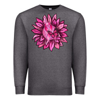 Charcoal Heather Breast Cancer Sunflower Premium Sweatshirt - texasbilliewilder