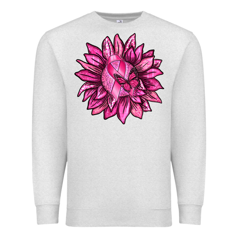 Breast Cancer Sunflower Premium Sweatshirt by texasbilliewilder | Teevron
