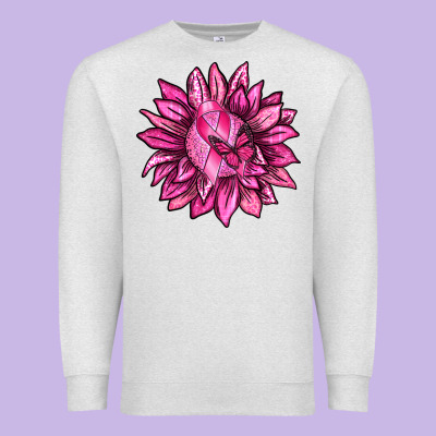 Breast Cancer Sunflower Premium Sweatshirt Designed By Texasbilliewilder