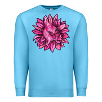 Ocean Blue Breast Cancer Sunflower Premium Sweatshirt - texasbilliewilder
