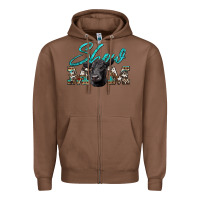 Chestnut show mom aztec cowhide black angus Zipper Hoodie - Artiststas