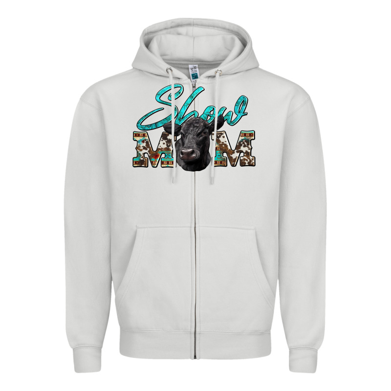 Show Mom Aztec Cowhide Black Angus Zipper Hoodie by Artiststas | Teevron