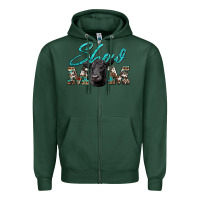 Sports Green show mom aztec cowhide black angus Zipper Hoodie - Artiststas