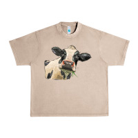 French Oak holstein heifer face Urban Heavy Tee - LillyAllenDesigns