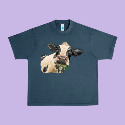 Holstein Heifer Face Urban Heavy Tee Designed By Lillyallendesigns