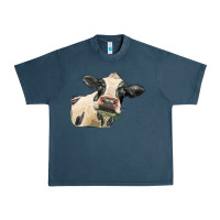 Midnight Navy holstein heifer face Urban Heavy Tee - LillyAllenDesigns