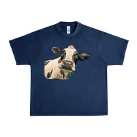Navy holstein heifer face Urban Heavy Tee - LillyAllenDesigns
