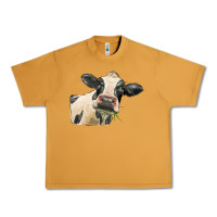 Peanut Butter holstein heifer face Urban Heavy Tee - LillyAllenDesigns
