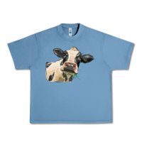 Pebble Blue holstein heifer face Urban Heavy Tee - LillyAllenDesigns
