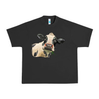 Pigment Black holstein heifer face Urban Heavy Tee - LillyAllenDesigns