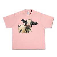 Salmon holstein heifer face Urban Heavy Tee - LillyAllenDesigns