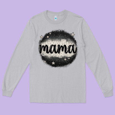 Leopard Mama Long Sleeve Tee Designed By Maliassmallbusiness