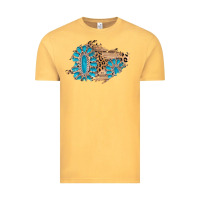 Vintage Mustard gemstone wood leopard patch Vintage Tee - AdoDesignShop