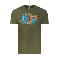 Vintage Olive gemstone wood leopard patch Vintage Tee - AdoDesignShop