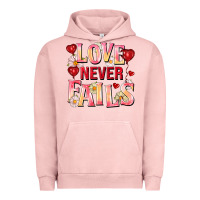 Pigment Salmon Love never fails Urban Hoodie - FaDigitalArtStudio