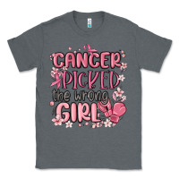 Charcoal Heather cancer picked the wrong girl malia Classic Tee - MaliasSmallBusiness