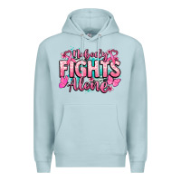 Blue Mist Nobody fights alone Cancer Awareness Premium Hoodie - HowdyJamesFarm