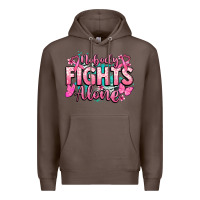 Coffee Nobody fights alone Cancer Awareness Premium Hoodie - HowdyJamesFarm
