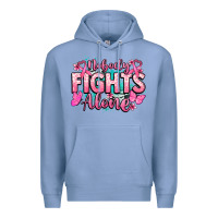 Colony Blue Nobody fights alone Cancer Awareness Premium Hoodie - HowdyJamesFarm