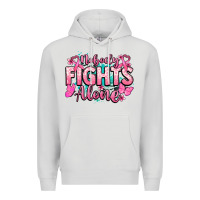 Dove Grey Nobody fights alone Cancer Awareness Premium Hoodie - HowdyJamesFarm