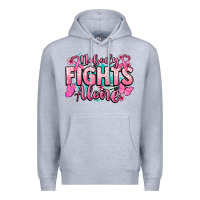 Heather Grey Nobody fights alone Cancer Awareness Premium Hoodie - HowdyJamesFarm