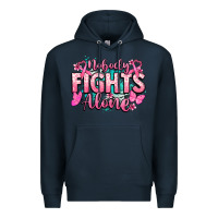 Navy Nobody fights alone Cancer Awareness Premium Hoodie - HowdyJamesFarm