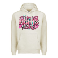 Oatmeal Heather Nobody fights alone Cancer Awareness Premium Hoodie - HowdyJamesFarm