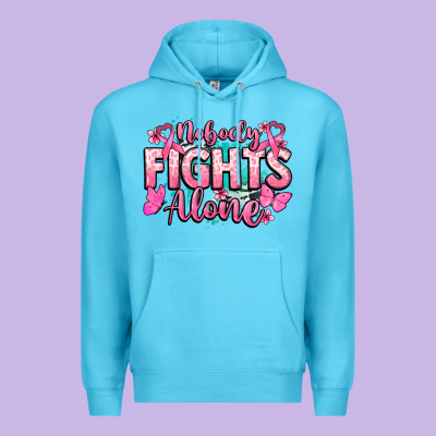 Nobody Fights Alone Cancer Awareness Premium Hoodie Designed By Howdyjamesfarm