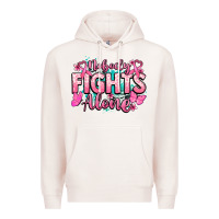Pale Pink Nobody fights alone Cancer Awareness Premium Hoodie - HowdyJamesFarm