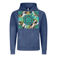 Vintage Denim gemstone leopard cowhide Vintage Hoodie - NancyCooperArtShop