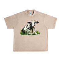 French Oak holstein cow sitting Urban Heavy Tee - LillyAllenDesigns