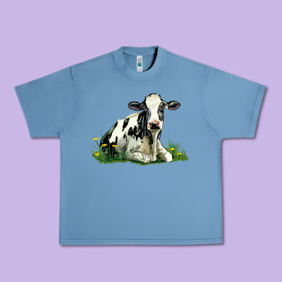 Holstein Cow Sitting Urban Heavy Tee Designed By Lillyallendesigns