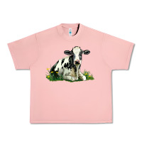 Salmon holstein cow sitting Urban Heavy Tee - LillyAllenDesigns