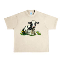 Sandshell holstein cow sitting Urban Heavy Tee - LillyAllenDesigns