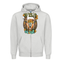 Dove Grey wild west Zipper Hoodie - Artiststas