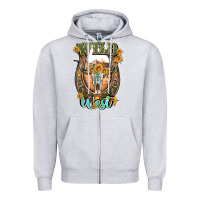 Heather Grey wild west Zipper Hoodie - Artiststas
