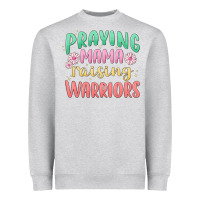 Heather Grey prying mama raising warriors malia Heavyweight Sweatshirt - MaliasSmallBusiness
