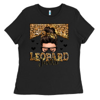 Black leopard junkie messy bun Ladies Tee - Zillion Design Studio