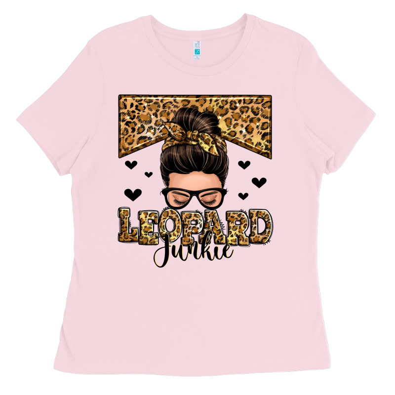 Leopard Junkie Messy Bun Ladies Tee by Zillion Design Studio | Teevron