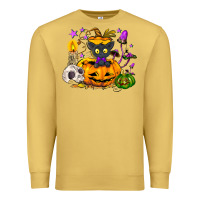 Antique Gold Black cat pumpkin Premium Sweatshirt - NancyCooperArtShop