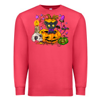 Black Cat Pumpkin Premium Sweatshirt | Teevron