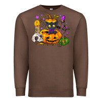 Chestnut Black cat pumpkin Premium Sweatshirt - NancyCooperArtShop