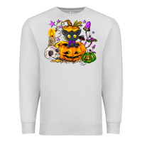 Dove Grey Black cat pumpkin Premium Sweatshirt - NancyCooperArtShop
