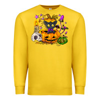 Lemon Black cat pumpkin Premium Sweatshirt - NancyCooperArtShop